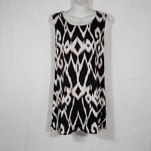 💜SOMA womens print tan black soft casual dress  loungwear